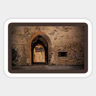 Doorway in Beseno Castle, Trentino, Italy Sticker